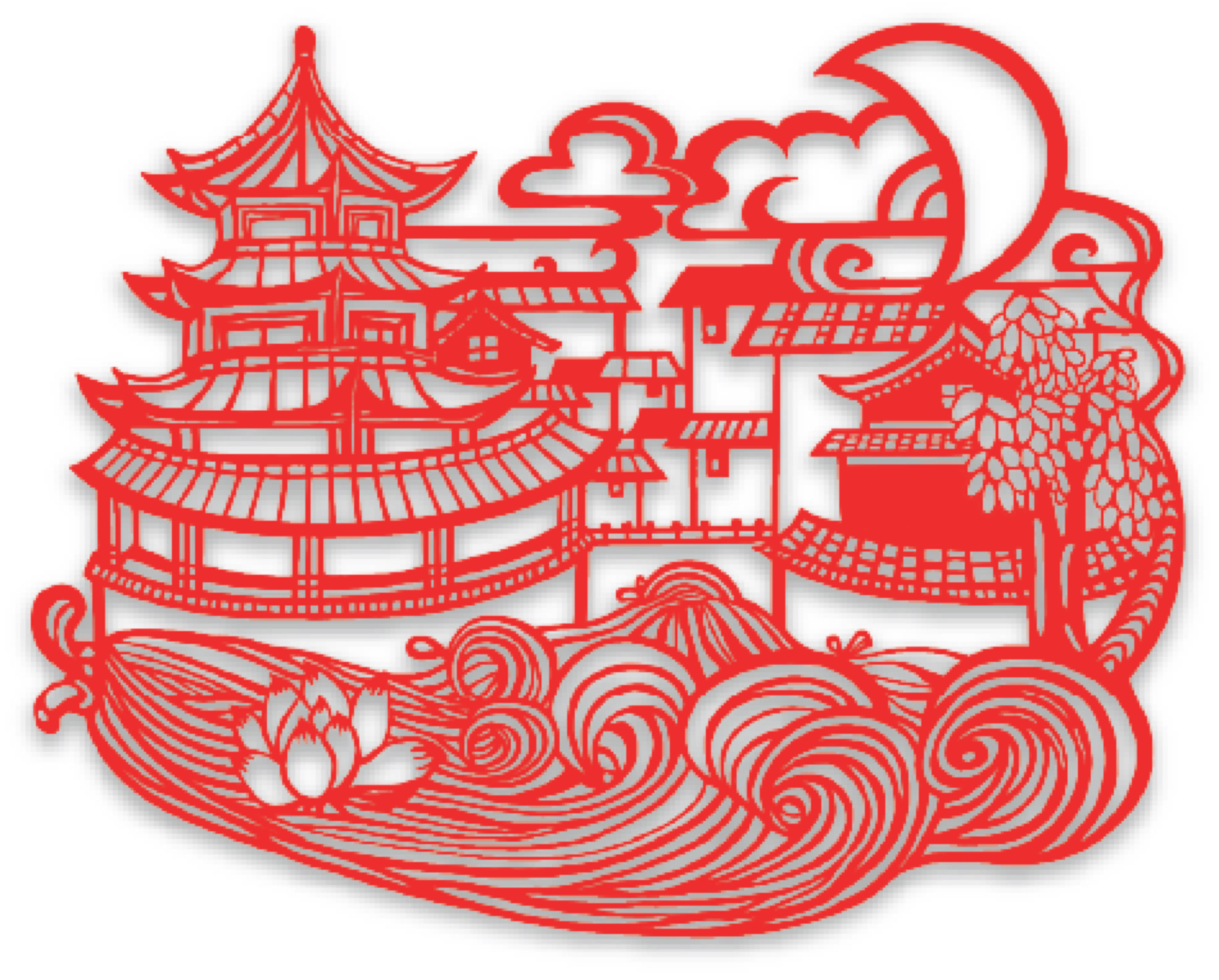 Qinhuai River paper cut